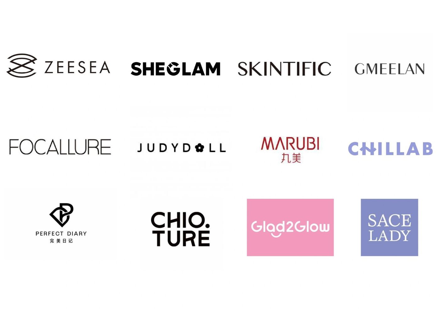 Beauty and cosmetic brand logos